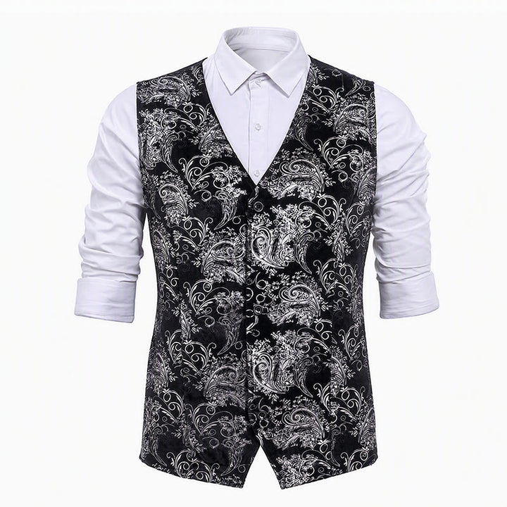 Gilet da uomo di lusso con stampa barocca vintage per feste e serate in discoteca - image 13