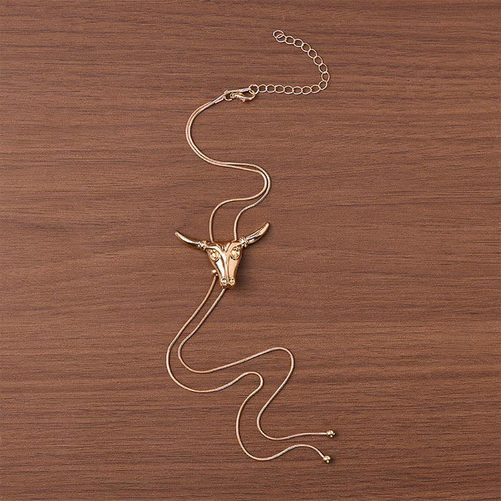 Collana Bolo lunga a forma di Y con laccio Taurus Longhorn estraibile - image 3