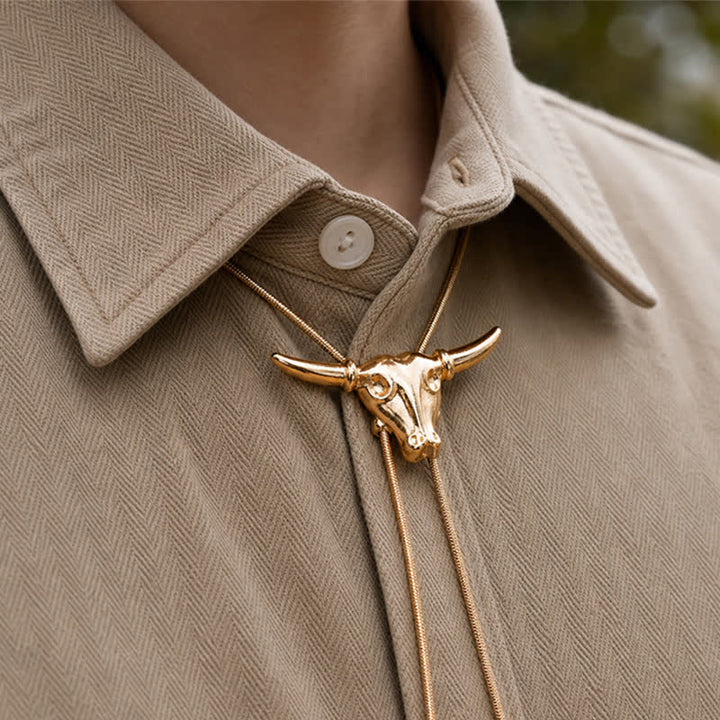 Collana Bolo lunga a forma di Y con laccio Taurus Longhorn estraibile - image 1