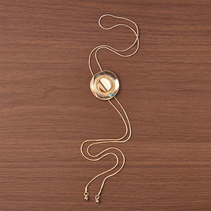 Cappello da cowboy scolpito con collana bolo a forma di Y con accento turchese - image 3
