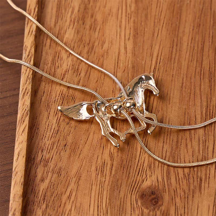 Collana Bolo a forma di Y con lazo da cavallo selvaggio stile western Mustang. - image 2