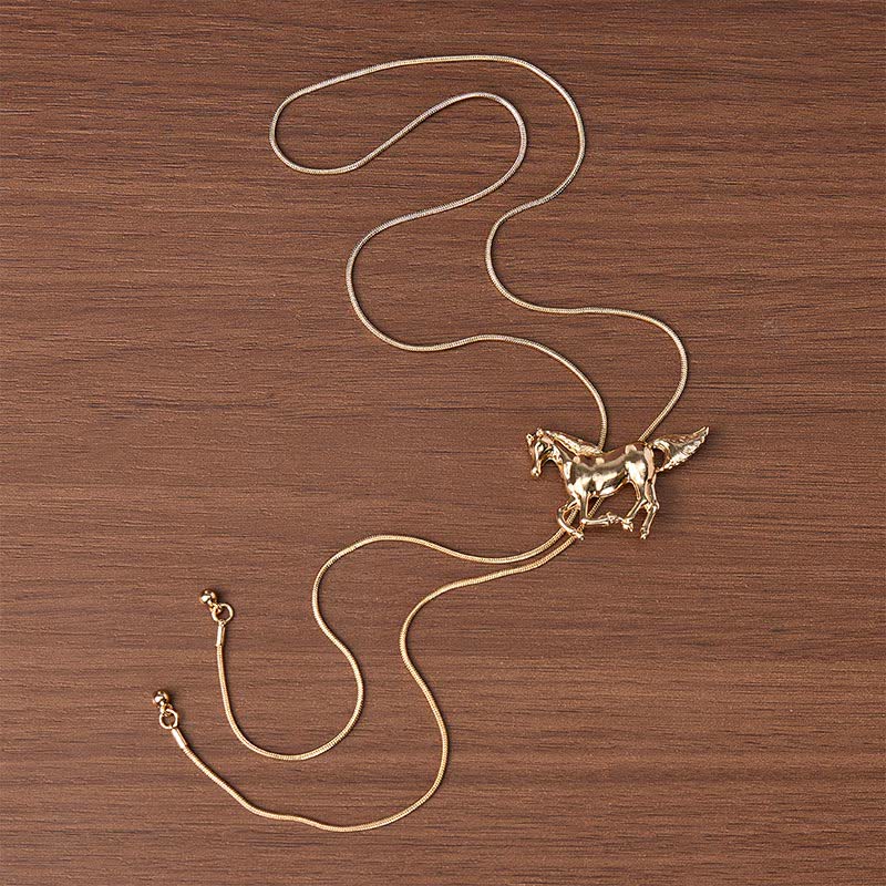 Collana Bolo a forma di Y con lazo da cavallo selvaggio stile western Mustang. - image 3