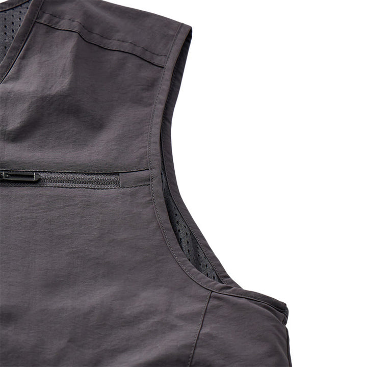 Gilet da uomo multiuso ad asciugatura rapida per attività all'aperto, con tasche con cerniera. - image 11