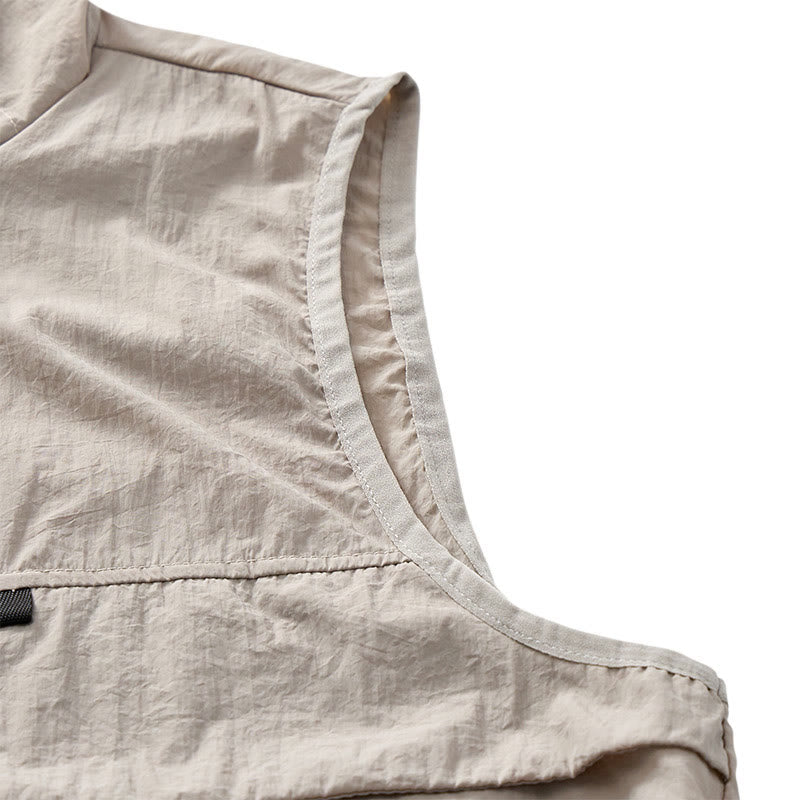 Gilet sportivo da uomo traspirante con cappuccio e protezione solare per attività all'aperto. - image 12