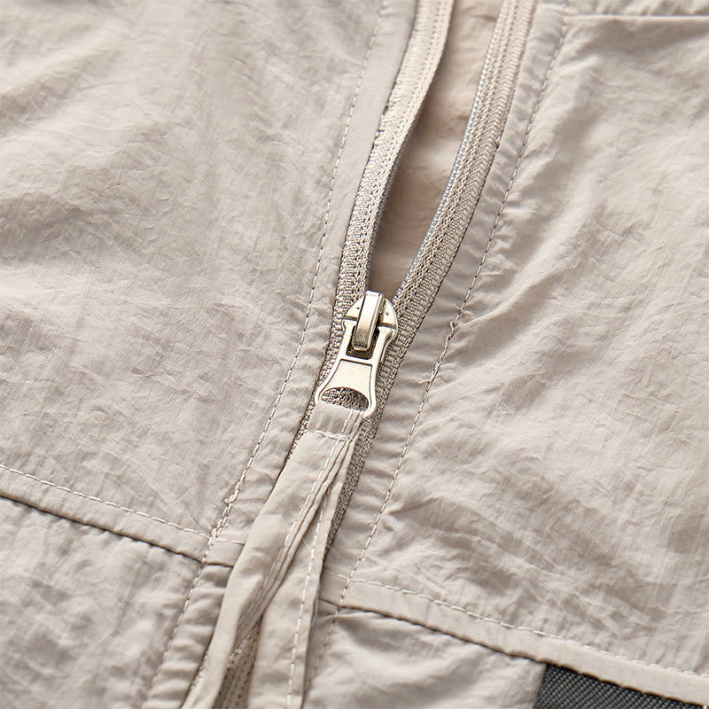 Gilet sportivo da uomo traspirante con cappuccio e protezione solare per attività all'aperto. - image 11