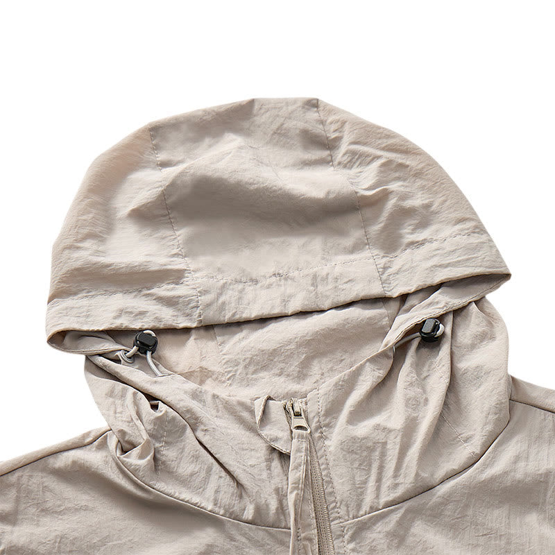 Gilet sportivo da uomo traspirante con cappuccio e protezione solare per attività all'aperto. - image 10