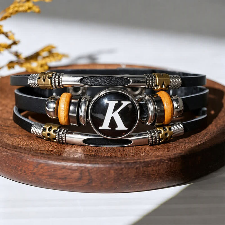Bracciale in pelle con gemma e iniziale "Time" (26 pezzi). - Lettera K - image 15