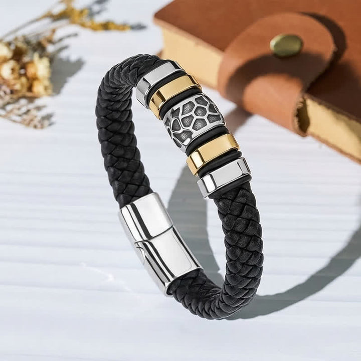 Bracciale vintage in pelle con perline in lega, stile multi-stile. - Stile n. 5 - 7,87-8,86 pollici / 200-225 mm - image 6
