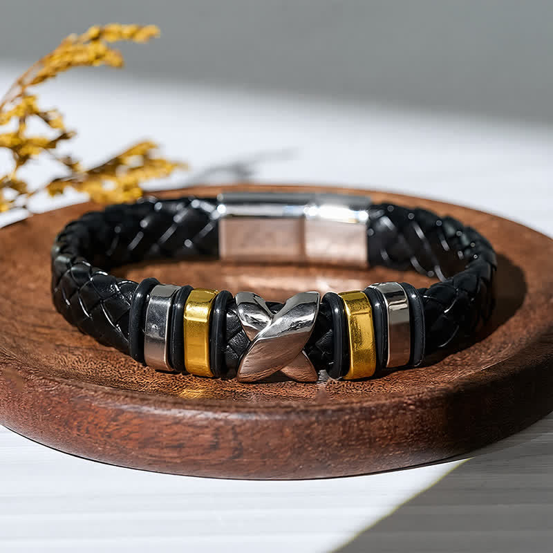Bracciale vintage in pelle con perline in lega, stile multi-stile. - image 8