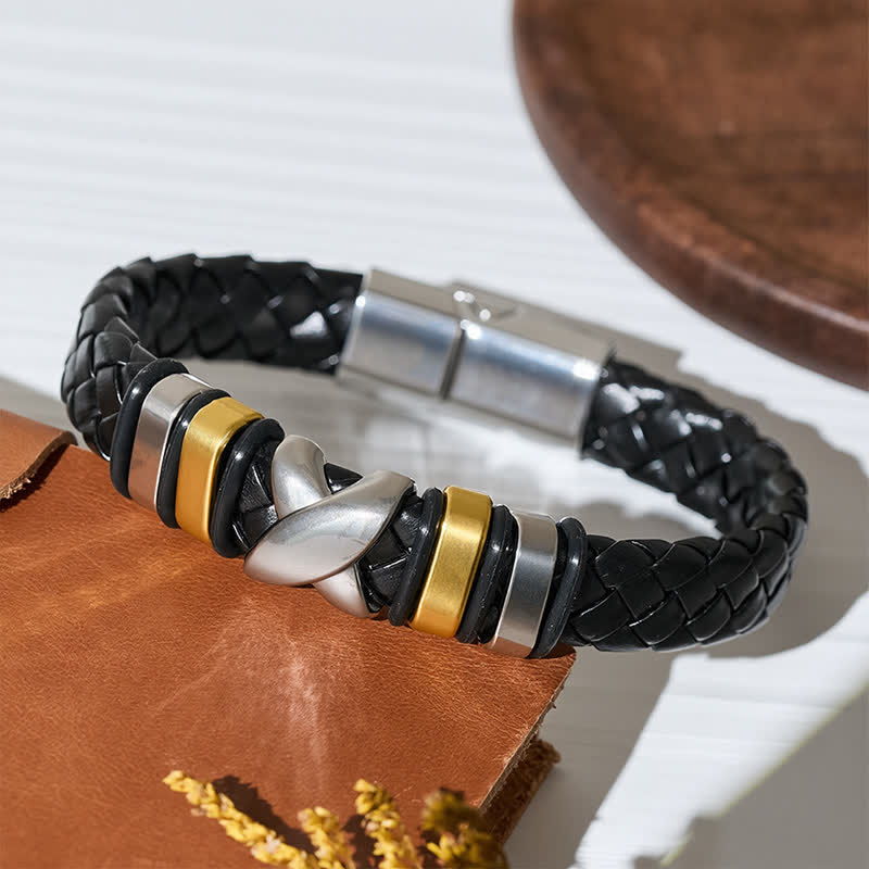 Bracciale vintage in pelle con perline in lega, stile multi-stile. - image 19