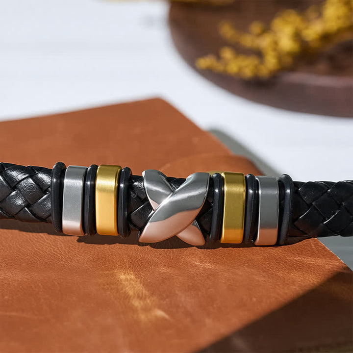 Bracciale vintage in pelle con perline in lega, stile multi-stile. - image 20