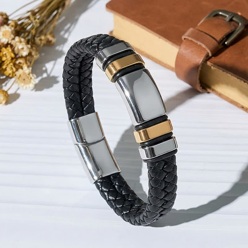 Bracciale vintage in pelle con perline in lega, stile multi-stile. - Stile n. 4 - 7,87-8,86 pollici / 200-225 mm - image 5
