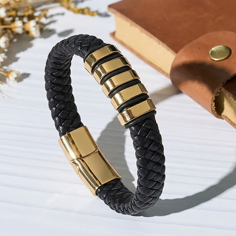 Bracciale vintage in pelle con perline in lega, stile multi-stile. - Stile n. 3 - 7,87-8,86 pollici / 200-225 mm - image 4