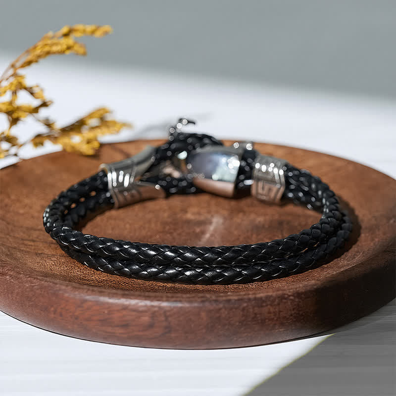 Bracciale in pelle con motivo motociclistico punk retrò - image 4