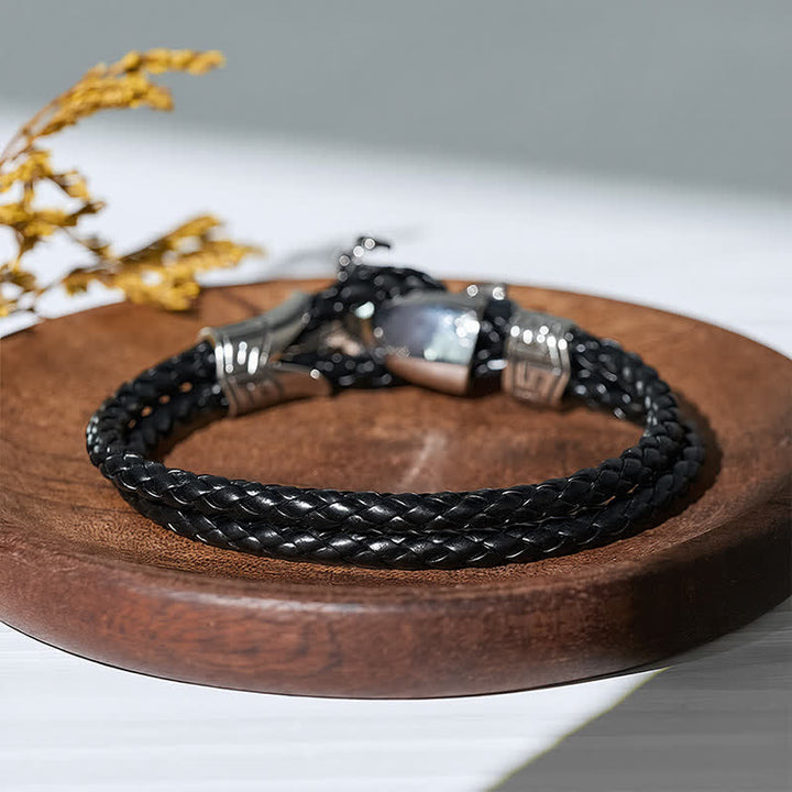 Bracciale in pelle con motivo motociclistico punk retrò - image 4