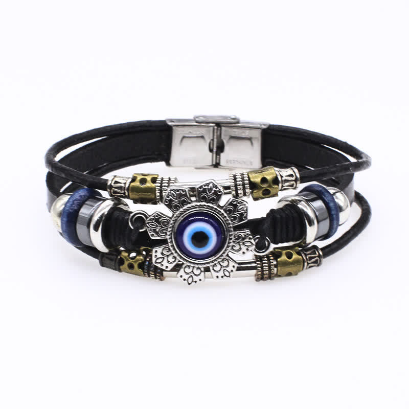 Bracciale in pelle intrecciato fatto a mano con ciondoli turchesi in stile boho. - Stile n. 16 - image 18
