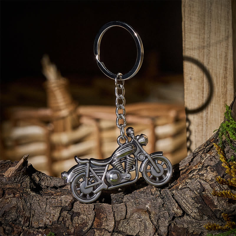 Mini coltello da taglio in ottone e portachiavi con ciondolo a forma di motocicletta - image 1