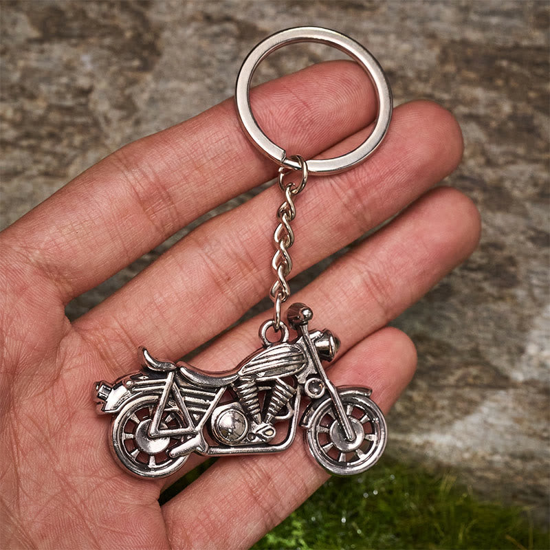 Mini coltello da taglio in ottone e portachiavi con ciondolo a forma di motocicletta - image 3