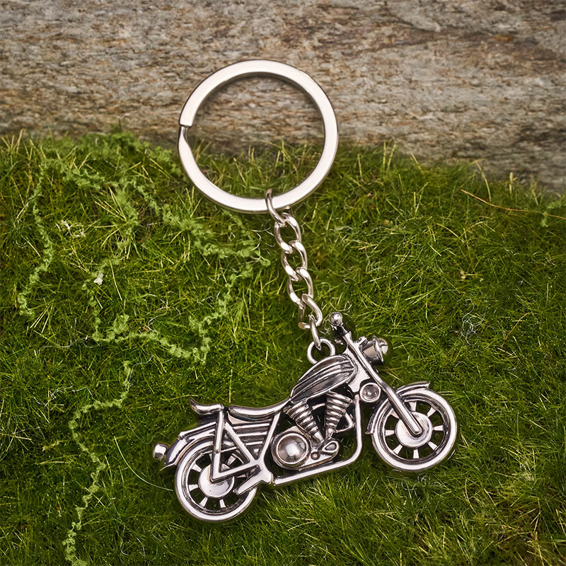 Mini coltello da taglio in ottone e portachiavi con ciondolo a forma di motocicletta - image 4
