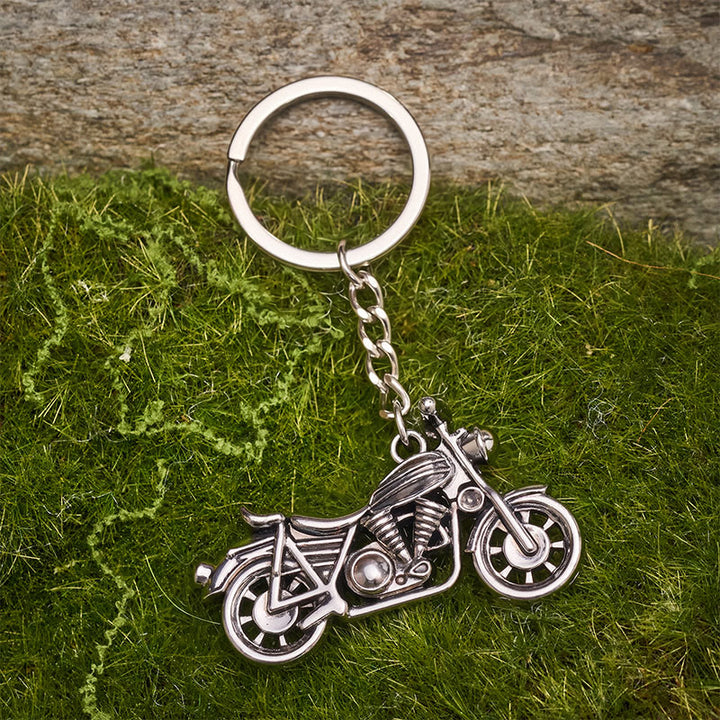 Mini coltello da taglio in ottone e portachiavi con ciondolo a forma di motocicletta - image 4