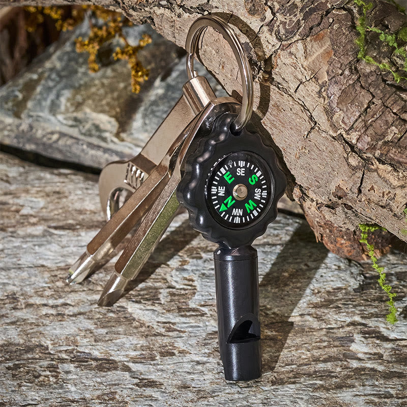 Fischietto di sopravvivenza multiuso EDC con bussola e portachiavi - image 1