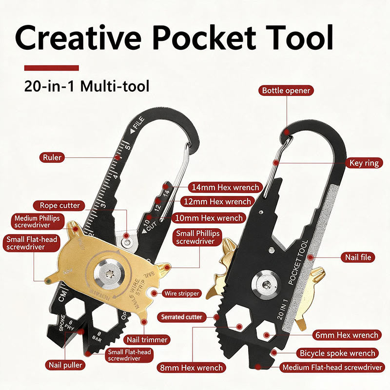 Portachiavi multiutensile EDC girevole 20 in 1 - image 1