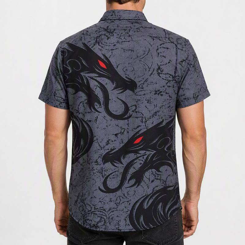 Maglietta sportiva da uomo con stampa 3D di drago nero gotico, ideale per lo streetwear e tutti i giorni. - image 2