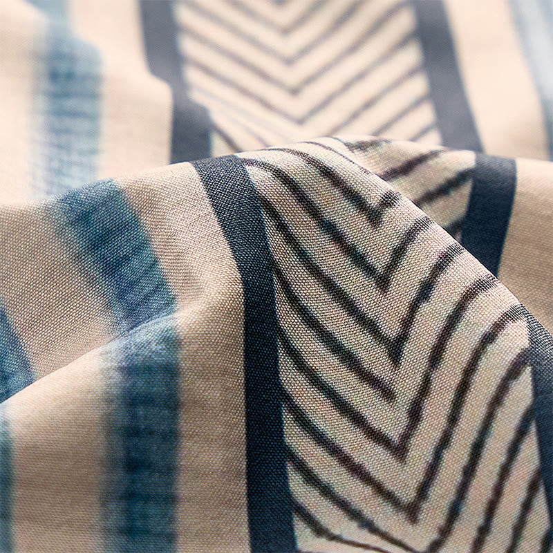 Camicia da spiaggia casual da uomo vintage a righe verticali con bottoni - image 8