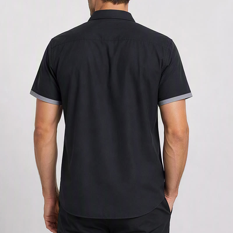 Camicia casual da uomo con stampa di chitarra acustica creativa, stile streetwear. - image 2
