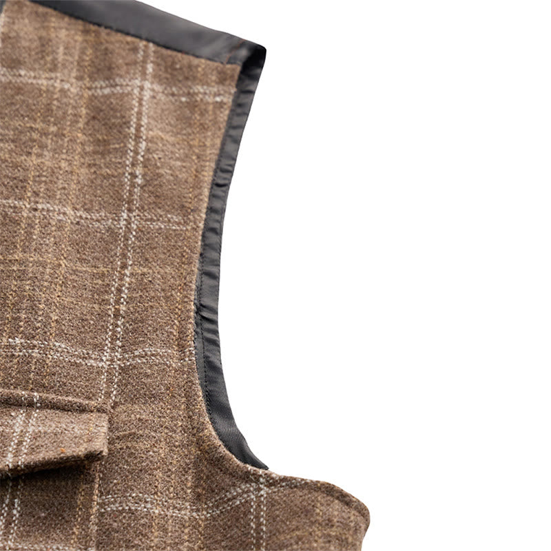 Gilet da uomo leggero a quadri in stile britannico per abiti eleganti e casual. - image 5