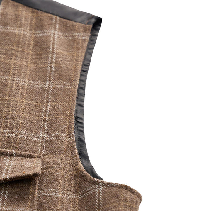 Gilet da uomo leggero a quadri in stile britannico per abiti eleganti e casual. - image 5