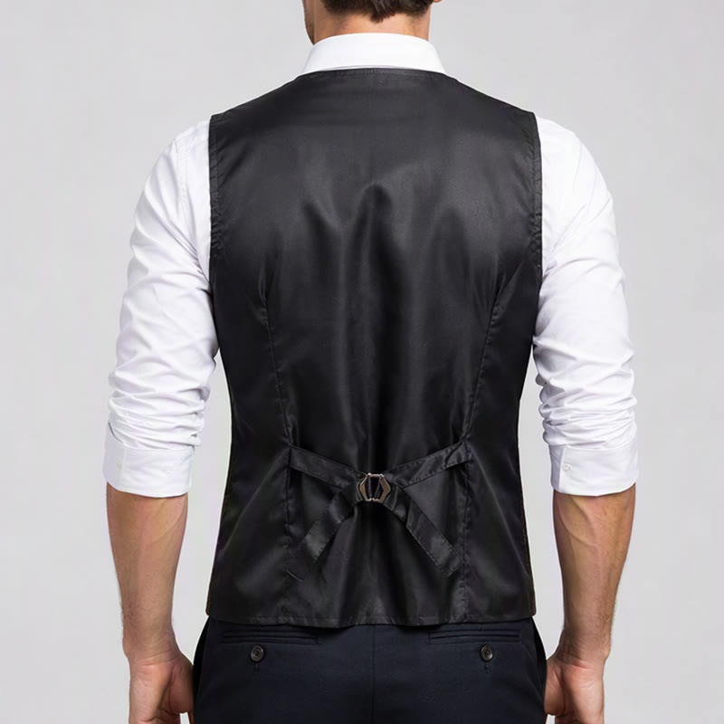Gilet da uomo leggero a quadri in stile britannico per abiti eleganti e casual. - image 2