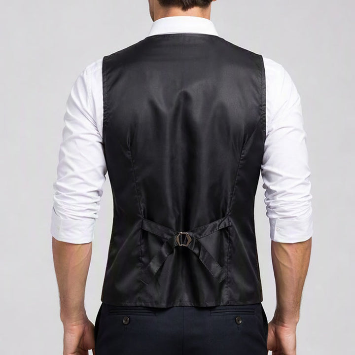 Gilet da uomo leggero a quadri in stile britannico per abiti eleganti e casual. - image 2