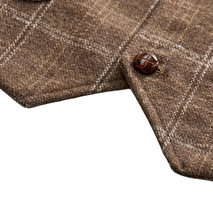 Gilet da uomo leggero a quadri in stile britannico per abiti eleganti e casual. - image 7