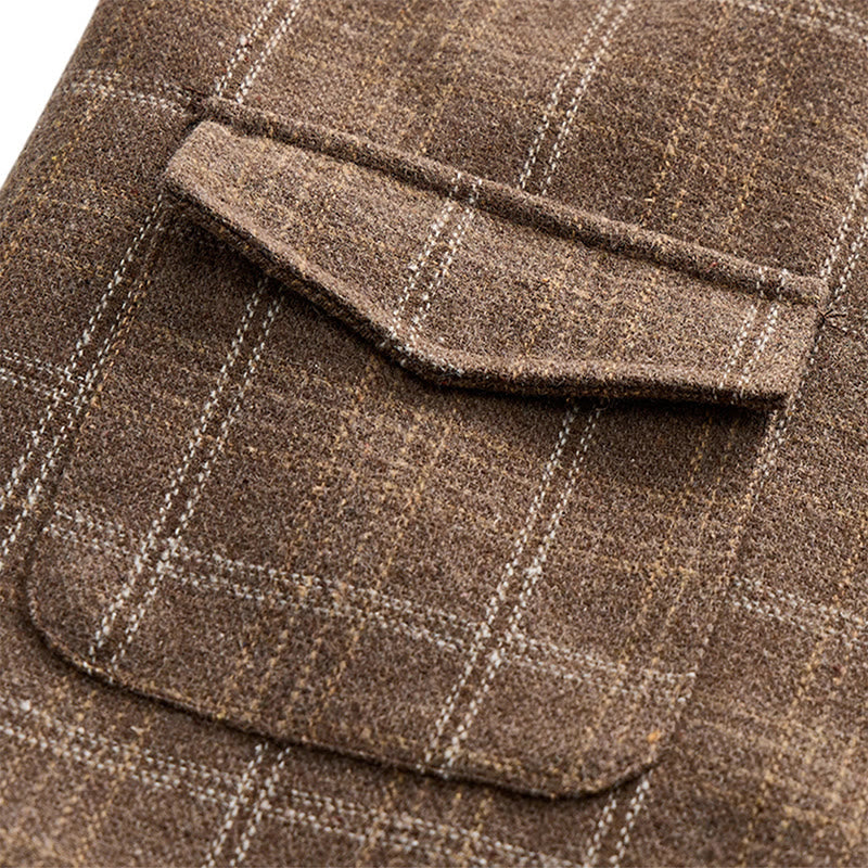 Gilet da uomo leggero a quadri in stile britannico per abiti eleganti e casual. - image 9