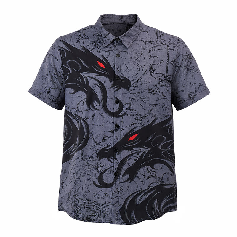 Maglietta sportiva da uomo con stampa 3D di drago nero gotico, ideale per lo streetwear e tutti i giorni. - image 9