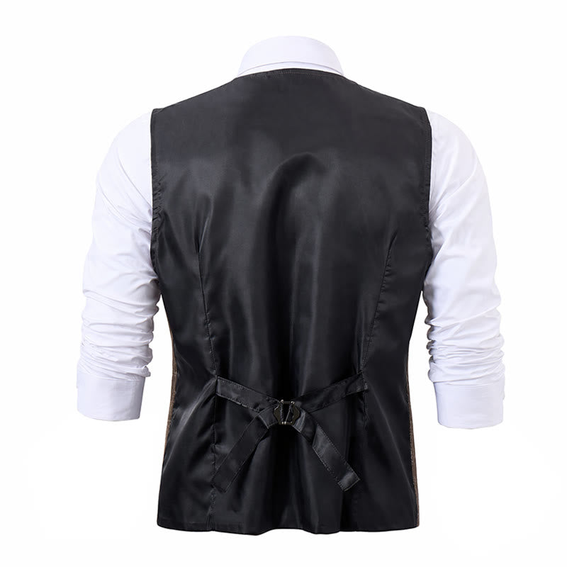Gilet da uomo leggero a quadri in stile britannico per abiti eleganti e casual. - image 11