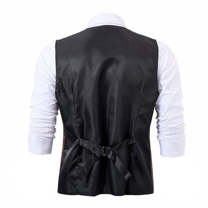 Gilet da uomo leggero a quadri in stile britannico per abiti eleganti e casual. - image 11