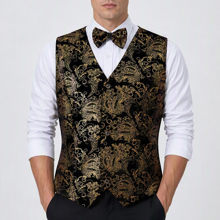 Gilet da uomo di lusso con stampa barocca vintage per feste e serate in discoteca - image 1