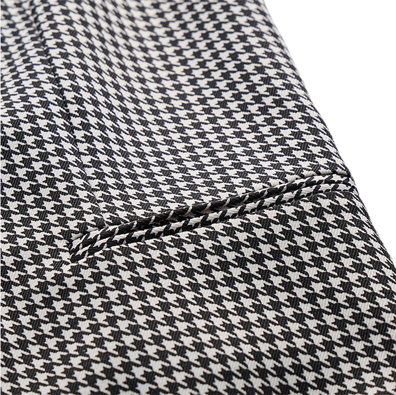 Gilet da completo da uomo a doppio petto con scollo a U e fantasia pied de poule - image 6