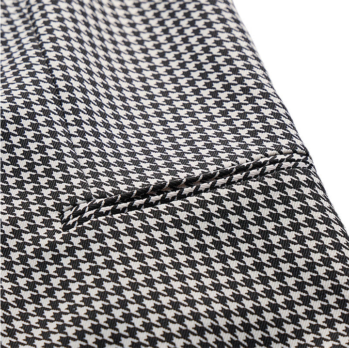 Gilet da completo da uomo a doppio petto con scollo a U e fantasia pied de poule - image 6