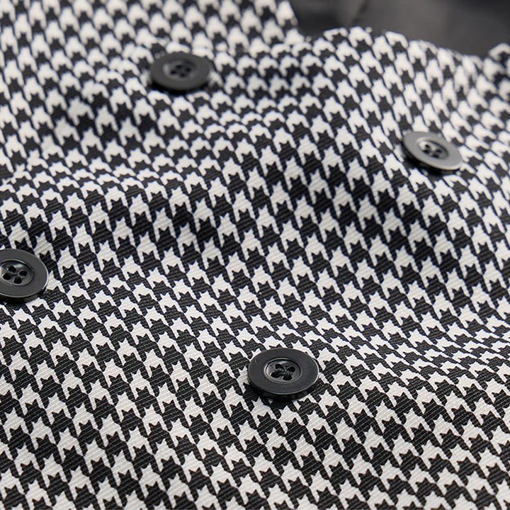 Gilet da completo da uomo a doppio petto con scollo a U e fantasia pied de poule - image 5