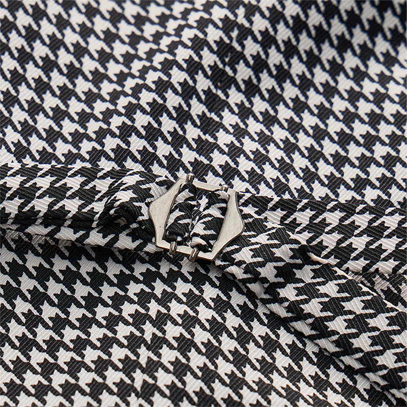 Gilet da completo da uomo a doppio petto con scollo a U e fantasia pied de poule - image 7