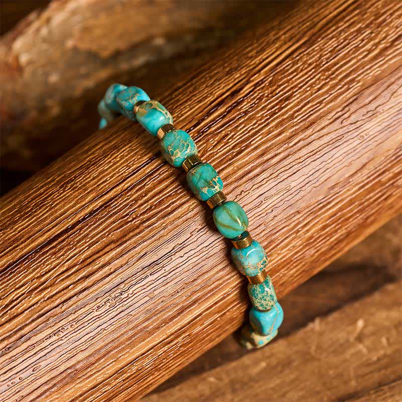 Braccialetto boho con perline turchesi e cordino intrecciato regolabile - image 1