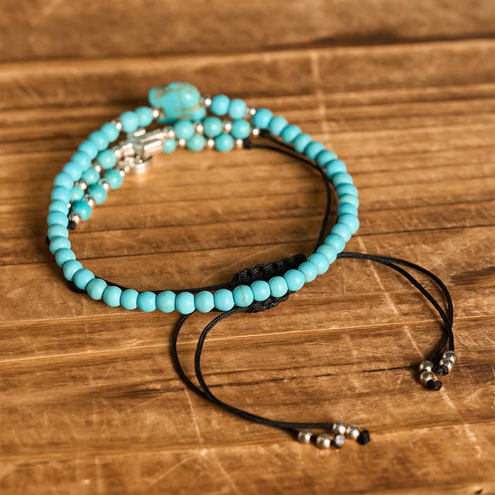 Set di 3 braccialetti impilabili con cactus occidentale e turchese, simbolo di autostima. - image 3