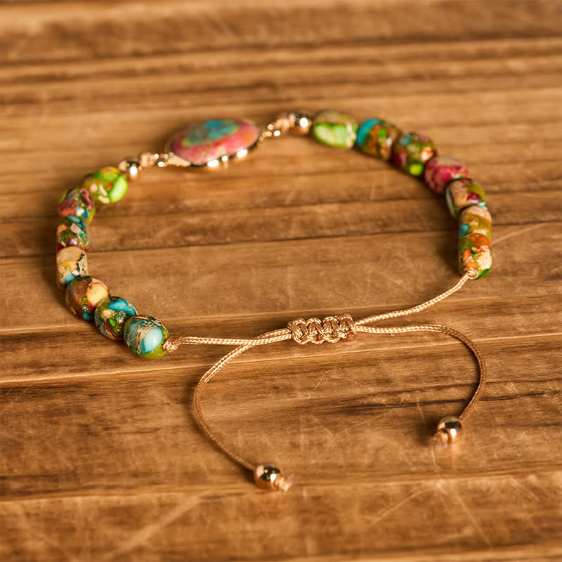 Bracciale Boho Soul Heart con pietra imperatore naturale - image 3