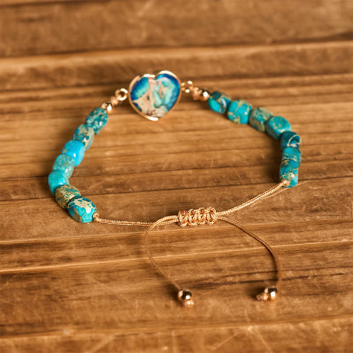 Bracciale Boho Soul Heart con pietra imperatore naturale - image 11