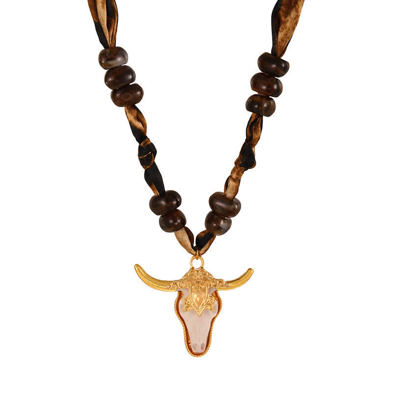 Collezione di sciarpe e collane boho Desert Spirit Longhorn Leopard - Oro e bianco - image 9