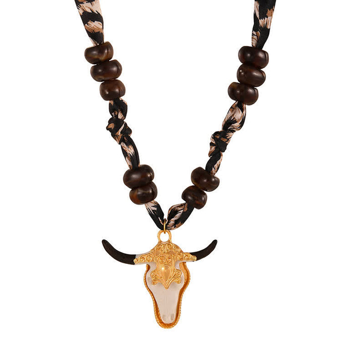Collezione di sciarpe e collane boho Desert Spirit Longhorn Leopard - Bianco e nero - image 8