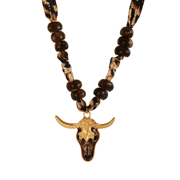 Collezione di sciarpe e collane boho Desert Spirit Longhorn Leopard - Marrone - image 1